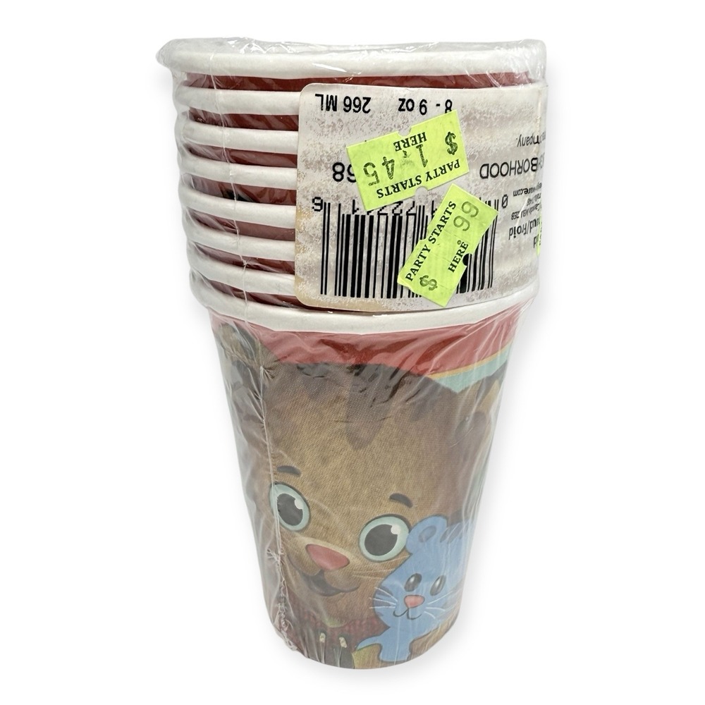 NOS Daniel Tiger's Neighborhood Party‎ 8 oz Cups 8pk 2017 Discontinued PBS Kids